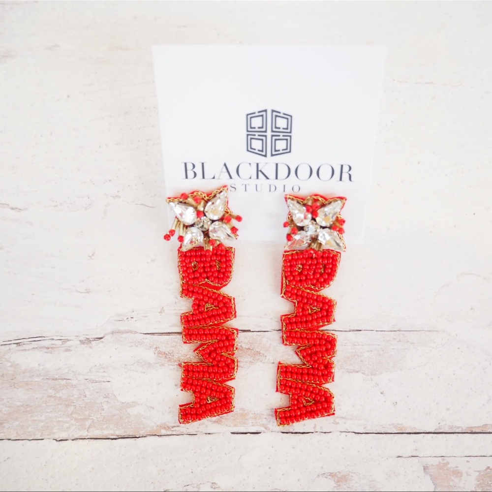 Beaded Bama Alabama Collegiate Game Day Earrings